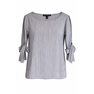Banana Republic NWT Blue White Stripe Bow Sleeve Blouse S MSRP $58